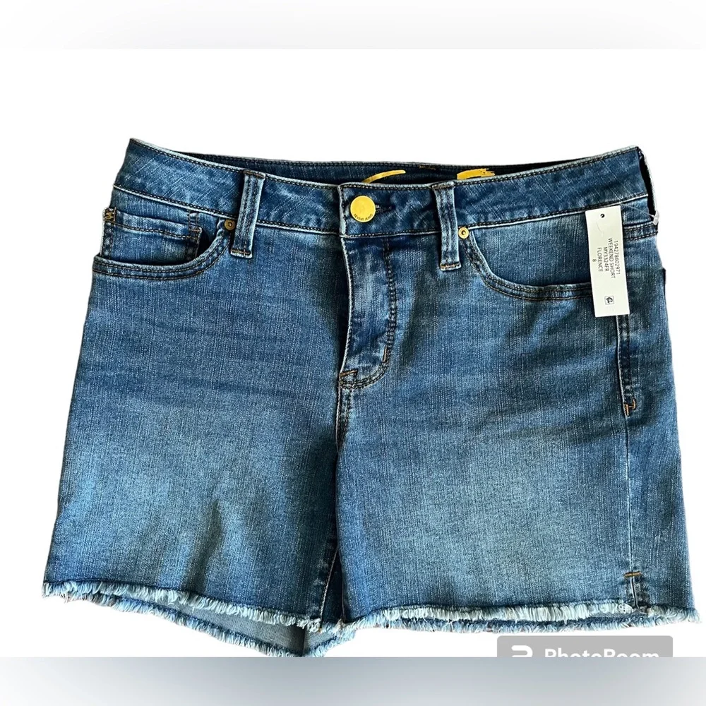 Seven7 Weekend Short‎ Stretch Denim Blue Women’s Shirt Sz 8